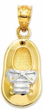 Macy's 14k Gold and Rhodium Charm, Baby Boy Shoe Charm