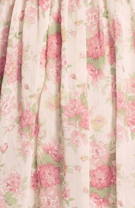 Babydoll En Crème Floral Print Twist Strap Dress (Juniors)
