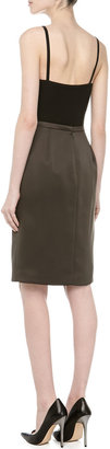 Halston Front Pleated Full Skirt, Charcoal
