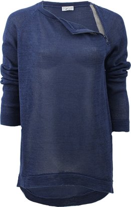 Brunello Cucinelli Cotton Pullover With Shoulder Zip