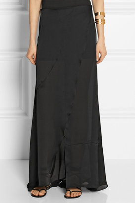 Narciso Rodriguez Wrap-effect matte silk-satin maxi skirt