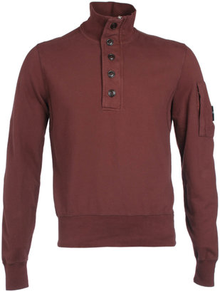 C.P. Company Deep Red Garment Dyed Watch Viewer Quarter-Zip Sweatshirt