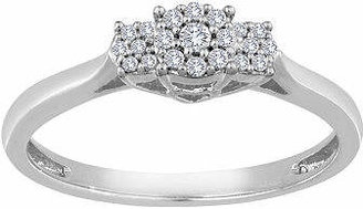 Fine Jewelry diamond blossom 1/10 CT. T.W. Diamond 10K White Gold Cluster Ring Family