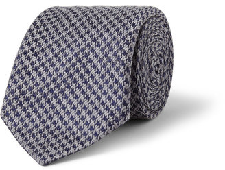Charvet Houndstooth Silk and Wool-Blend Tie