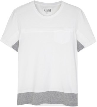 Maison Martin Margiela 7812 Maison Martin Margiela Grey and white panelled cotton T-shirt