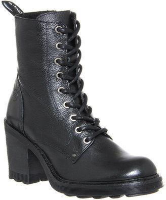 Bronx Lace Ankle Boot Black Leather - Ankle Boots