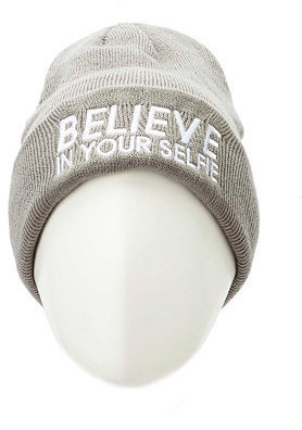 Charlotte Russe Believe in Your Selfie Ribbed Fold-Over Beanie
