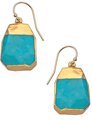 Janna Conner Designs Gold and Turquoise Nugget Drop Earrings