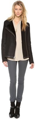 Theory Gabrelle Shearling Leather Coat