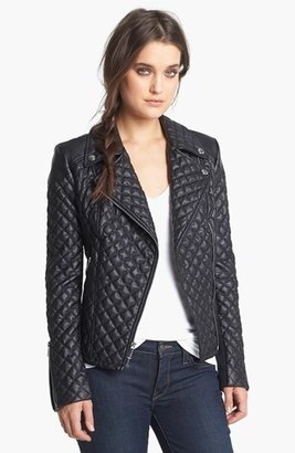 BCBGeneration Quilted Faux Leather Moto Jacket