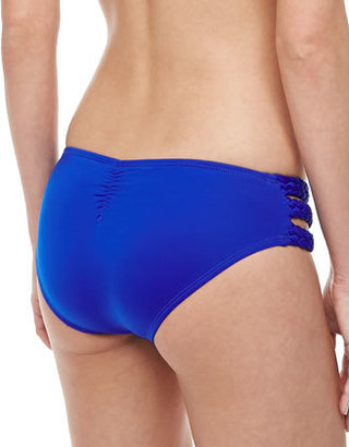 Vitamin A Chloe Side-Braid Swim Bottom, Klein Blue