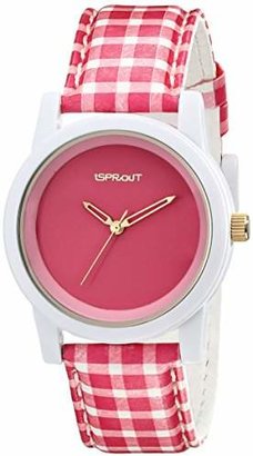 Sprout Women's ST/5522PKPK Watch with Pink and White Gingham Band