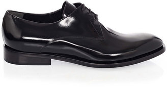 Balenciaga Black Lace Up Patent Leather Derby Shoes