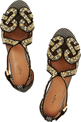 Alaia Studded faux raffia sandals