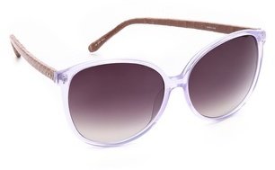 Linda Farrow Luxe Round Glam Snake Sunglasses