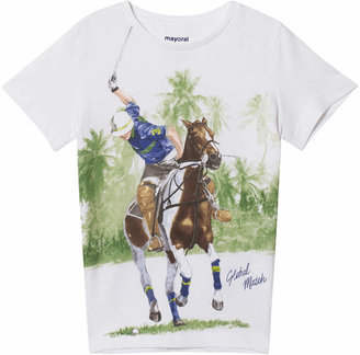 Mayoral White Horse Polo Graphic Print Tee