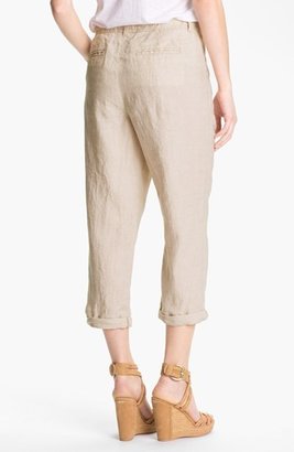 Caslon Slub Linen Crop Pants (Regular & Petite)