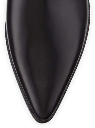 Saint Laurent Duckies Belt-Detail Leather Boot, Black