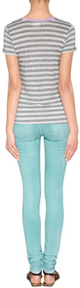 L'Agence Heather Grey/Lilac Striped T-Shirt