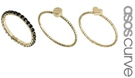 ASOS CURVE Heart Ring Pack