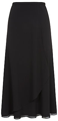 Jacques Vert Waterfall Chiffon Skirt, Black