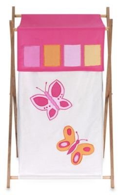Sweet Jojo Designs Pink and Orange Butterfly Laundry Hamper