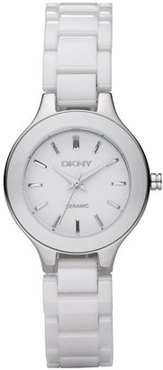 DKNY NY4886 Chic ladies white ceramic bracelet watch