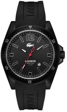 Lacoste Men's black branded rubber strap watch