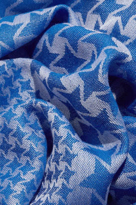 Stella McCartney Houndstooth wool and silk-blend scarf