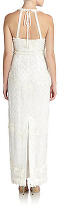 Sue Wong Beaded V-Neck Gown