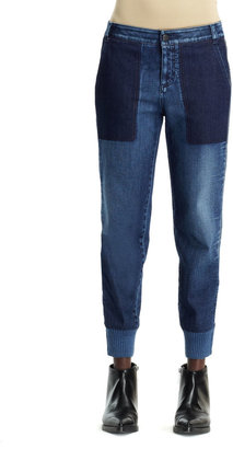 Stella McCartney Lea Banded-Cuff Denim Jeans, Pale Blue