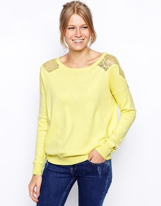 ASOS Jumper With Lace Inserts - Yellow