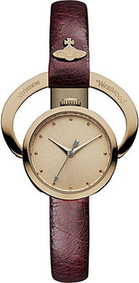 Vivienne Westwood VV082RSRD Horseshoe rose gold-plated metal and leather watch