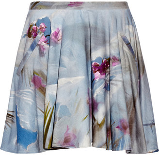 Chalayan Floral-print cotton-terry skirt