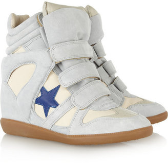 Isabel Marant The Bayley suede and leather high-top sneakers