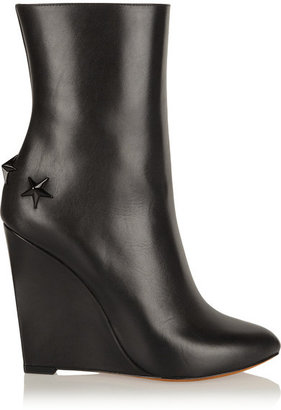 Givenchy Mina Polished-leather Wedge Boots - Black