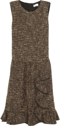 RED Valentino Ruffled cotton and wool-blend tweed dress