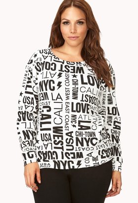 Forever 21 FOREVER 21+ Plus Size Big City Love Sweatshirt