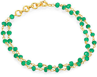 Ileana Makri IAM by Green Onyx Beaded Double-Row Bracelet