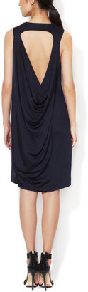 Balenciaga Silk Jersey Drape Back Dress