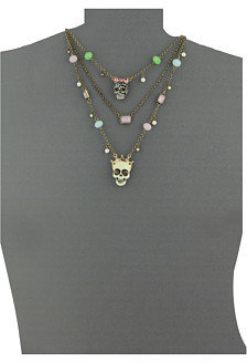 Betsey Johnson Pet Shop Vintage Skull Illusion Necklace