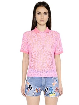 MSGM Polo Style Lace Top