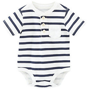 Osh Kosh OshKosh BGosh Baby Boys' Navy/White Striped Henley Bodysuit