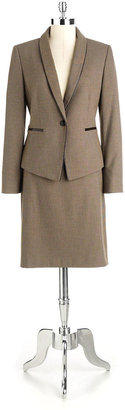 Tahari ARTHUR S. LEVINE Two-Piece Houndstooth Skirt Suit
