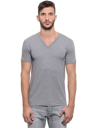 Dolce & Gabbana Cotton Jersey V Neck T-Shirt