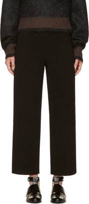 Chloé Black Grained Crepe Cropped Trousers