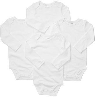 Carter's Baby Boys' or Baby Girls' 4-Pack White Bodysuits
