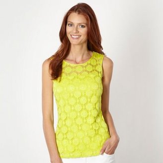 Ben de Lisi Principles by Designer bright green spotted lace top