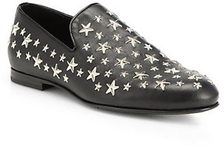 Jimmy Choo Sloane Leather Star Slippers
