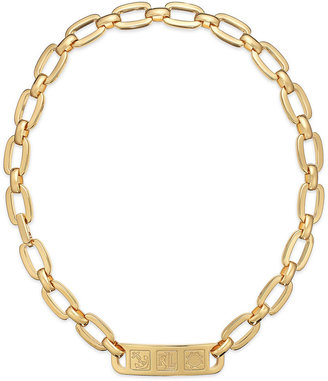Lauren Ralph Lauren Gold-Tone ID Plaque Link Necklace